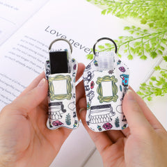 Marble Pattern Lipstick Holder Keychain - Travel Accessory