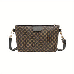 Digital Pattern Zipper Coin Purse Faux Leather Zipper Square Shape Small Bag
