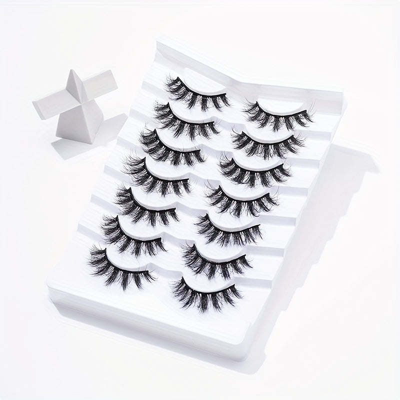 7 Pairs 5D Crisscross False Lashes 18mm Soft Wispy Makeup Eyelashes
