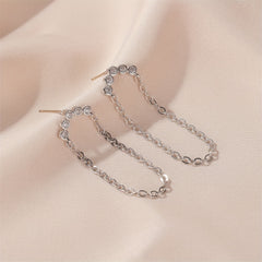 Rhinestone Decor Stud Earrings Hip Hop Goth Style Jewelry