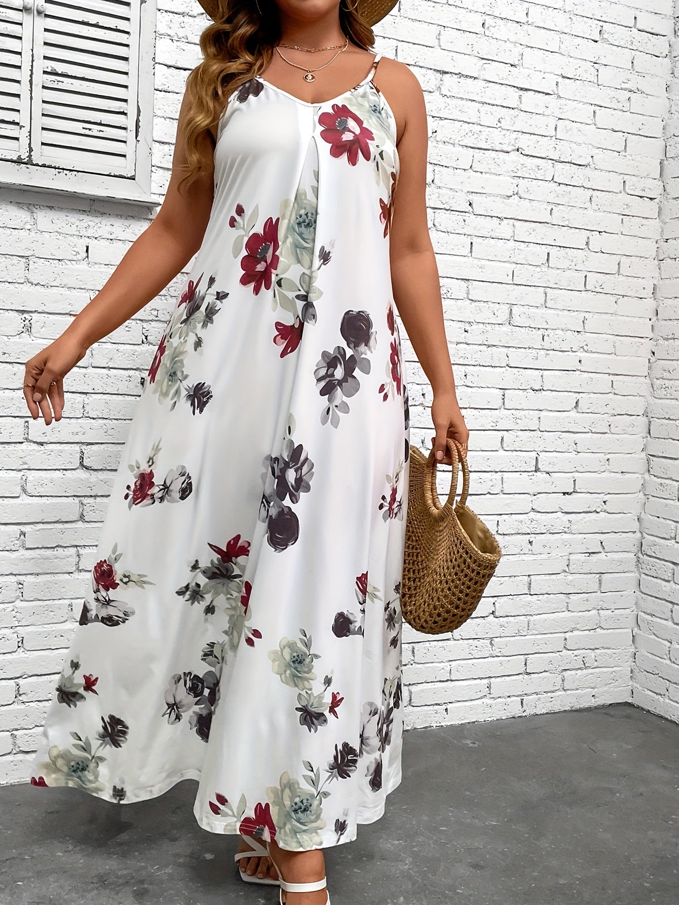  Floral Print Cami Maxi Dress