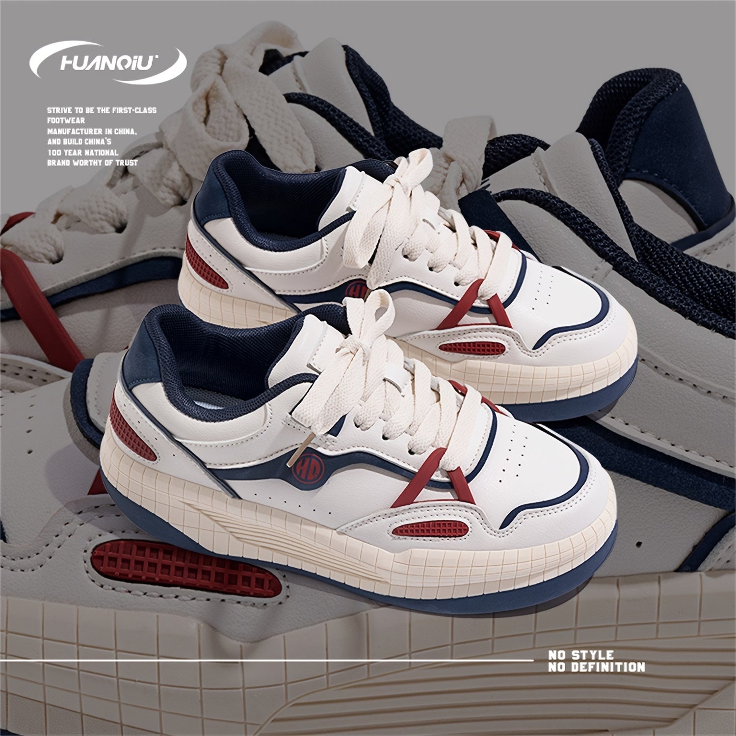 HUANQIU Women's Skate Shoes Lace up Non slip Low Sneakers