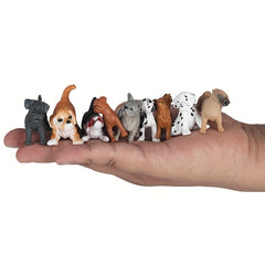 24pcs Mini Dog Figurines Playset Realistic Detailed Plastic Puppy Models