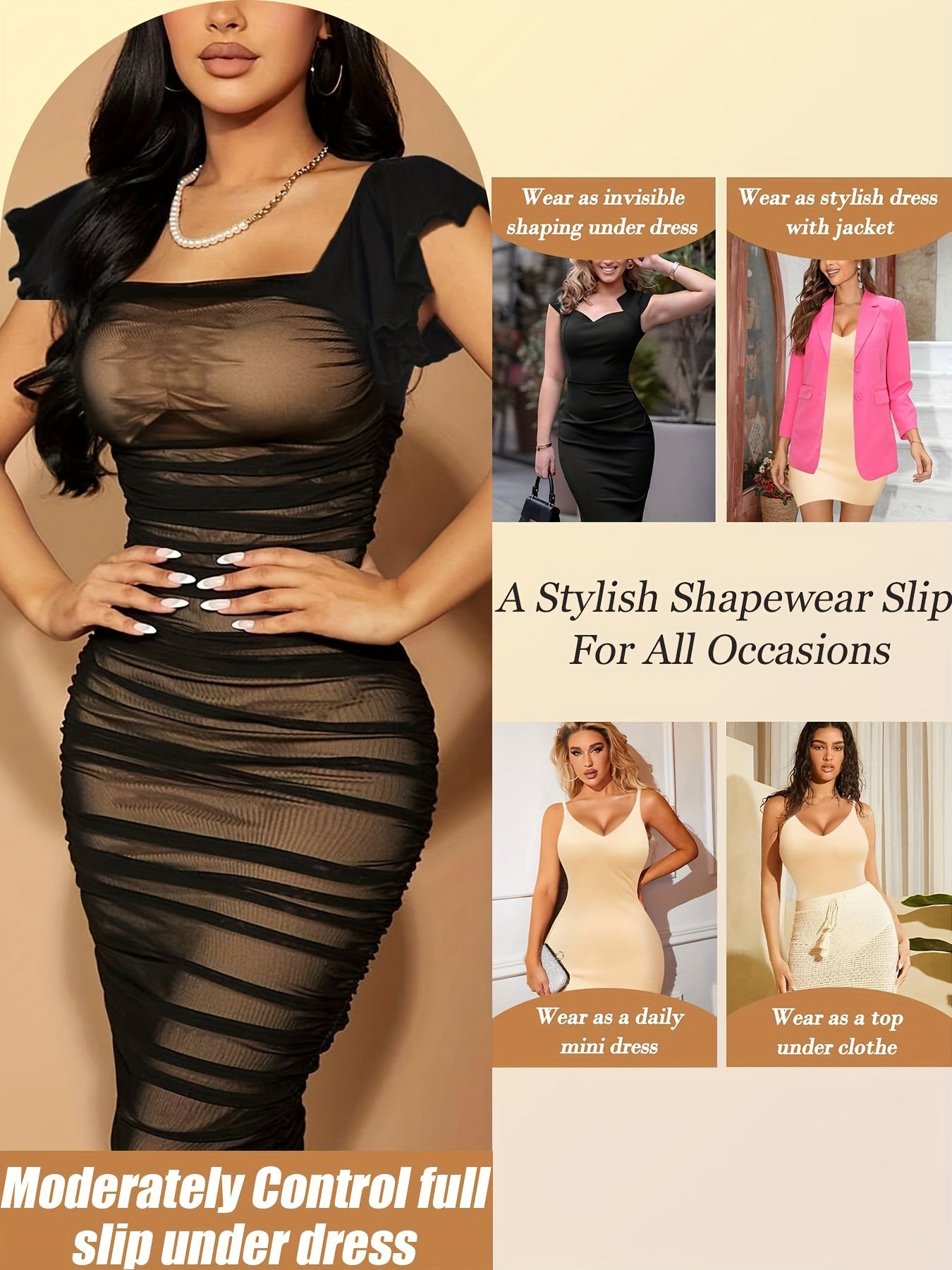 Seamless Shaping Slip Dress Tummy Control Slimming Body Shaper Women's Underwear