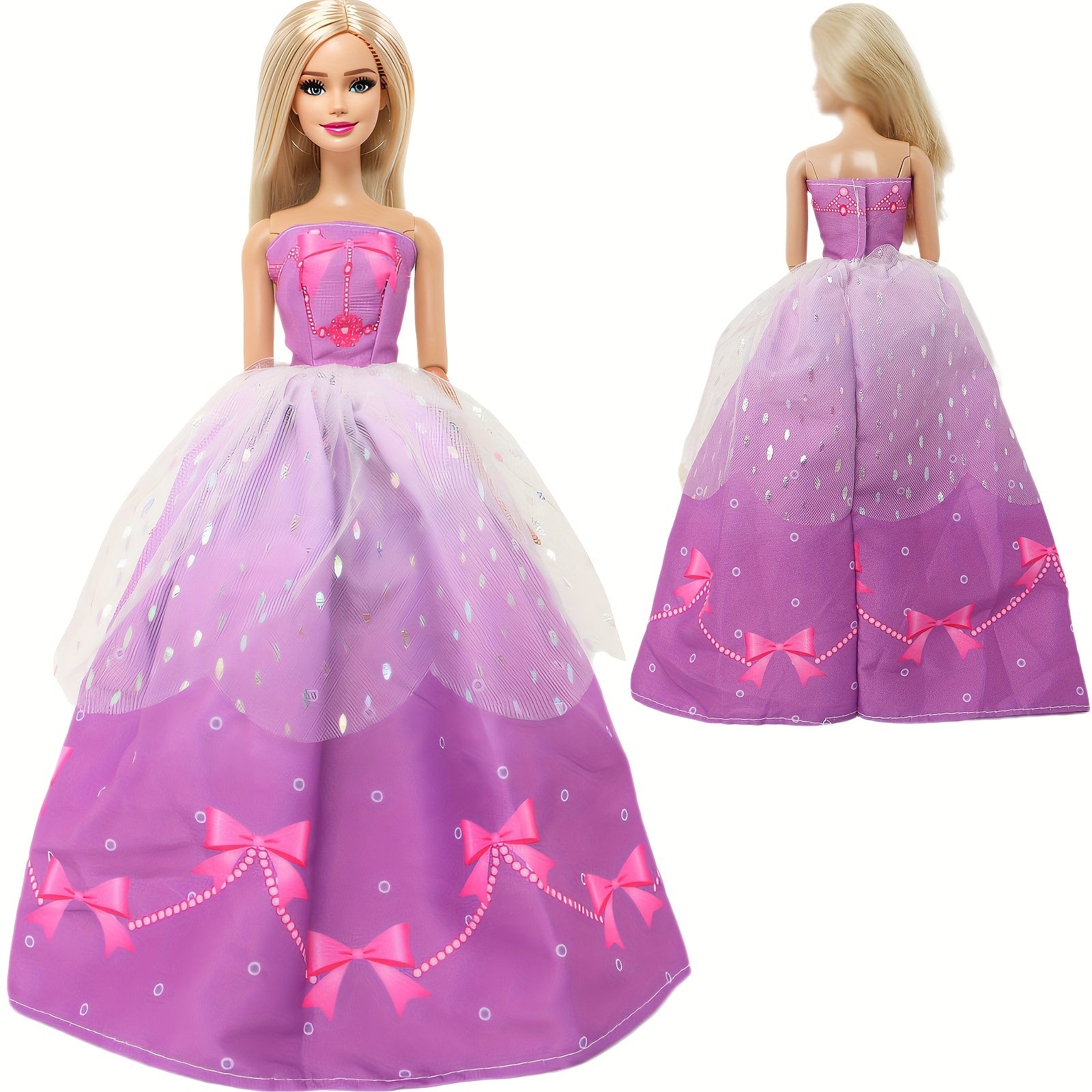 Purple Princess Strapless Wedding Dress Set for 11.5 Doll