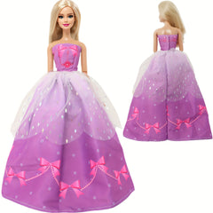 Purple Princess Strapless Wedding Dress Set for 11.5 Doll