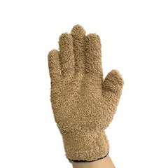 Green Microfiber Cleaning Gloves for Dusting Kitchen Furniture Car Interiors