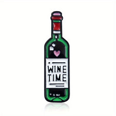 Cartoon Red Wine Bottle Wine Cup Jewelry Pin