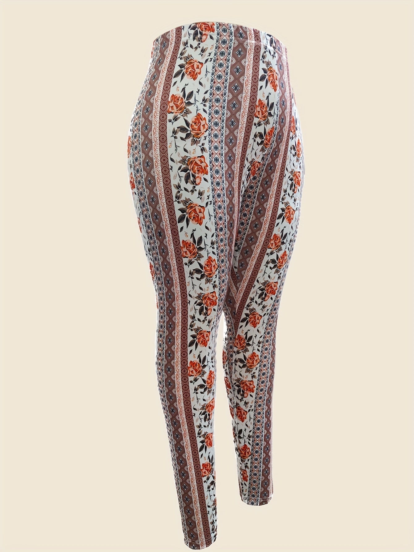 Boho Patchwork Print High Rise Skinn Pants