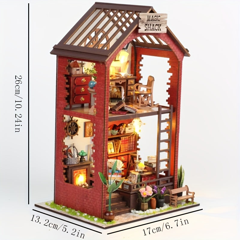DIY Tiny House Kit Magic Book Store Crafts Gift For Adults Model Building