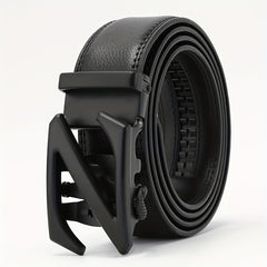 Men's Leather Letter Buckle Belt Automatic Buckle Business Suit Waist Strap