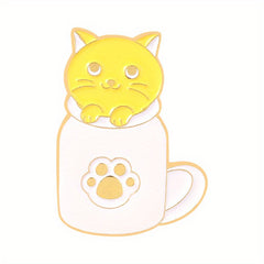 Coffee Cat Brooch Backpacks Jackets Hats Scarves Pants Badges