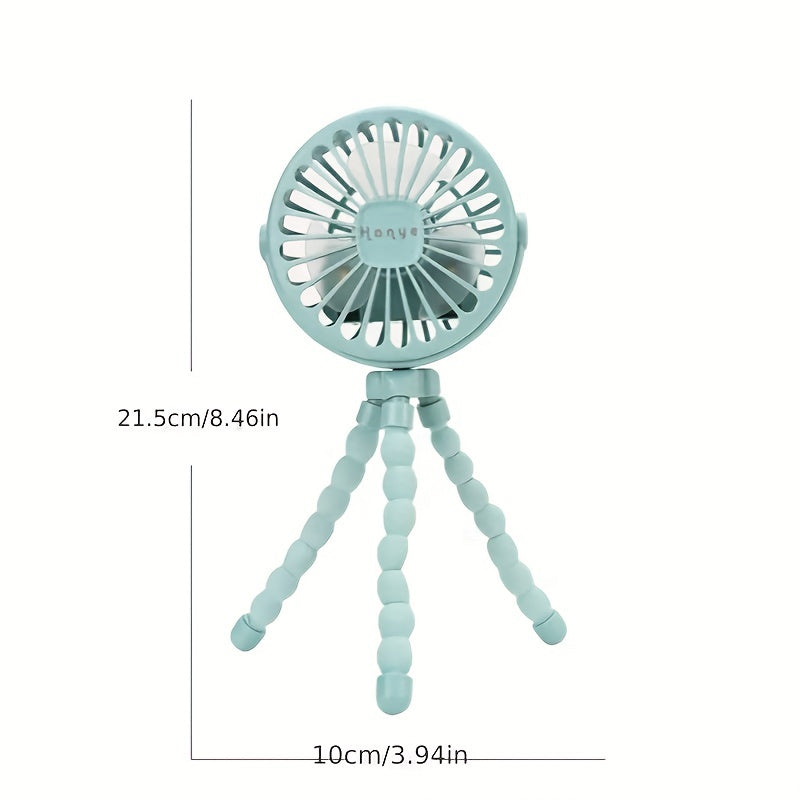 Portable Octopus Cart Fan USB Charging 3 Speed 600mAh