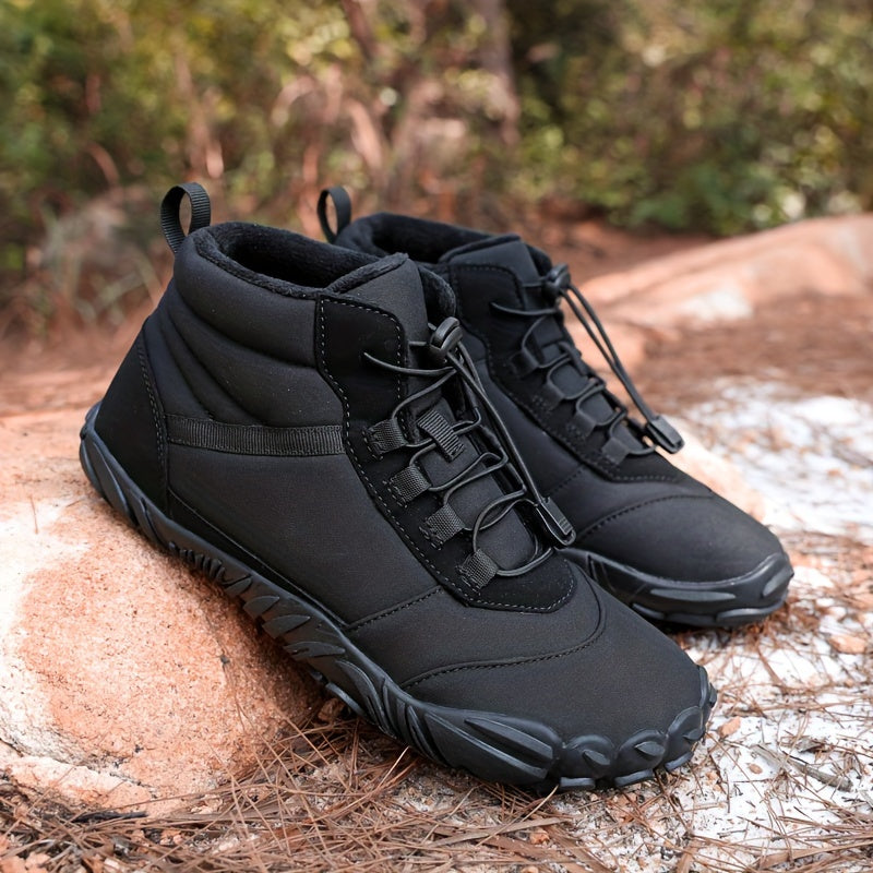 Waterproof Snow Boots Round Toe Non Slip Thermal Snow Shoes High Top Plush Outdo