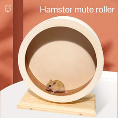 Quiet Wooden Hamster Wheel for Small Pets