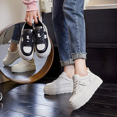 Women's Outdoor Skate Shoes Non-slip Solid Thick Bottom Lace Up Footwear