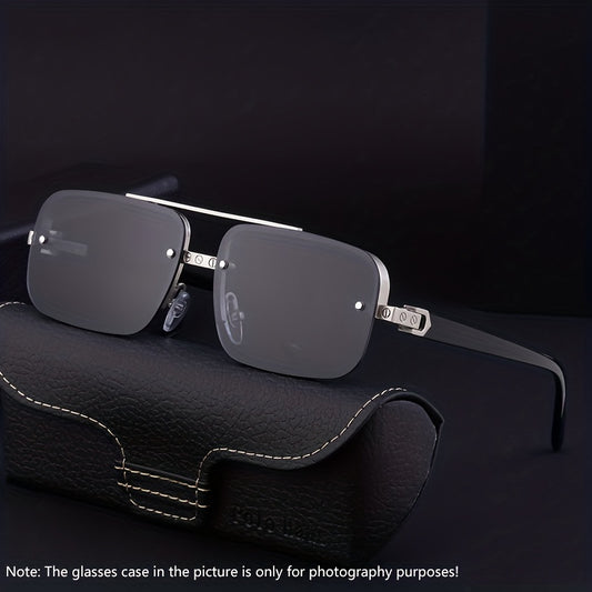 Men's Half Frame Metal Sunglasses UV Protection