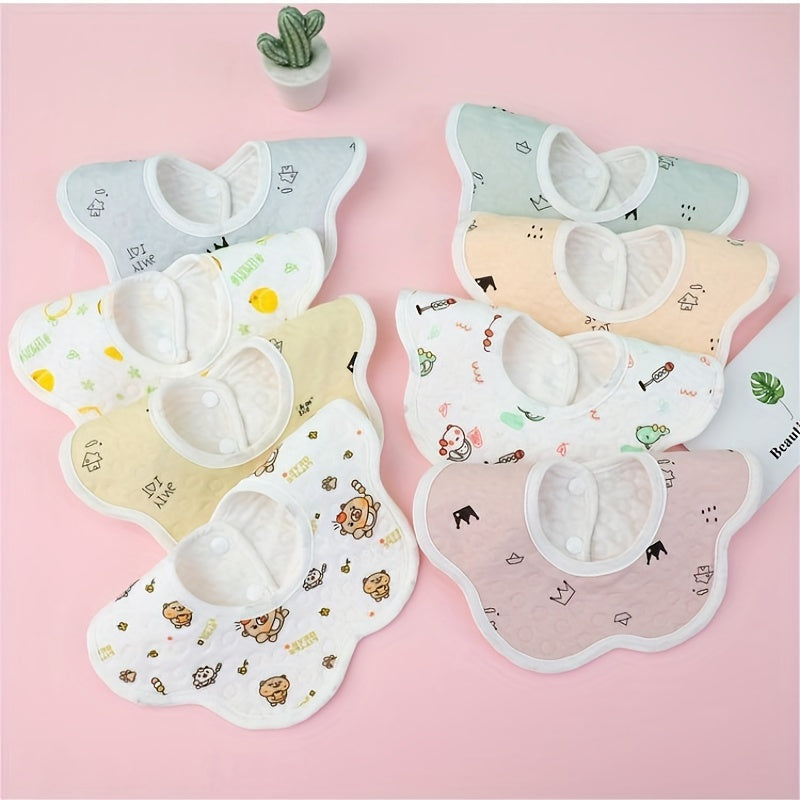 Newborn Saliva Towel Cartoon Printing Waterproof Layer Soft Absorbent Mouth Bib