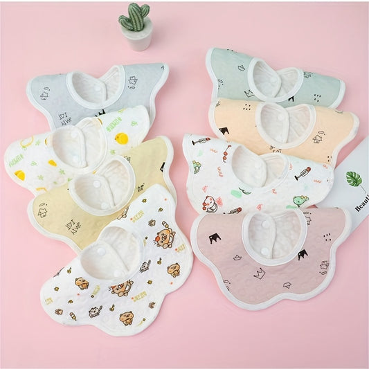 Newborn Saliva Towel Cartoon Printing Waterproof Layer Soft Absorbent Mouth Bib