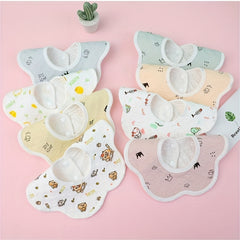 Newborn Saliva Towel Cartoon Printing Waterproof Layer Soft Absorbent Mouth Bib