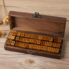 42pcs Classic Vintage Wooden Stamps Set DIY Craft