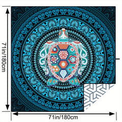 Turtle Pattern Beach Towel Absorbent Sandproof Lightweight Towel