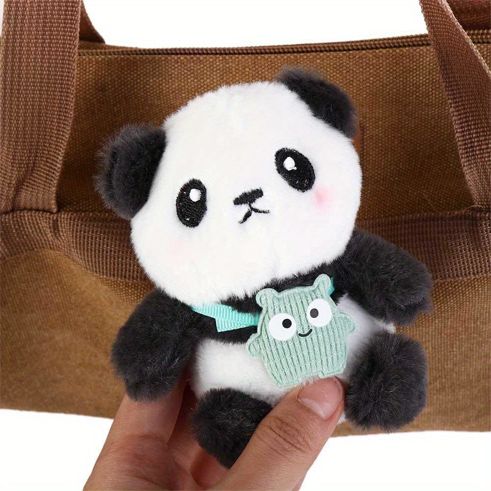 2pcs Panda Keychain Doll Christmas Holiday Present Plush Doll Handcrafted Feel