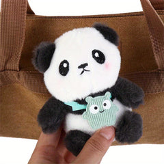 2pcs Panda Keychain Doll Christmas Holiday Present Plush Doll Handcrafted Feel