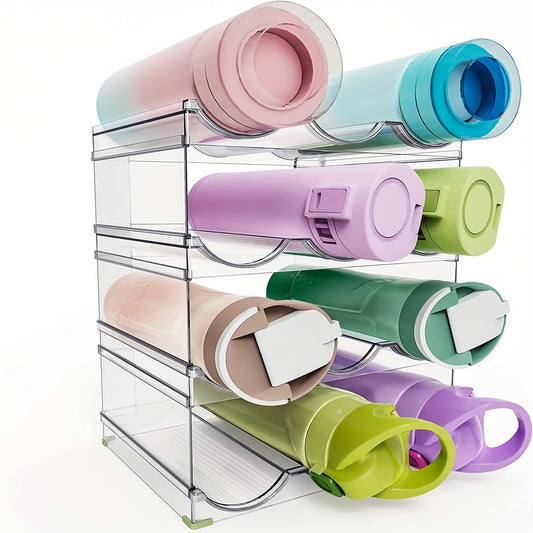 Clear Stackable Water Bottle Organizer - 4 Layers