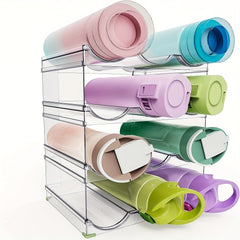 Clear Stackable Water Bottle Organizer - 4 Layers