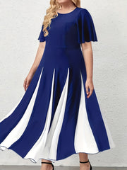  Flutter Sleeve Round Neck A-line Dress