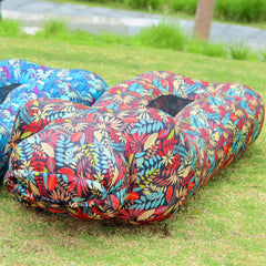 Portable Leaf Printed Inflatable Sofa for Beach and Camping