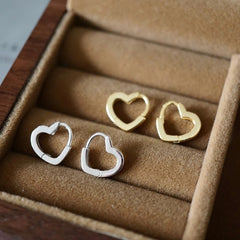 Heart Shape 925 Silver Plated Hoop Earrings For Women