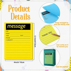 Sticky Note Phone Message Pad Colored Fluorescent Notebook