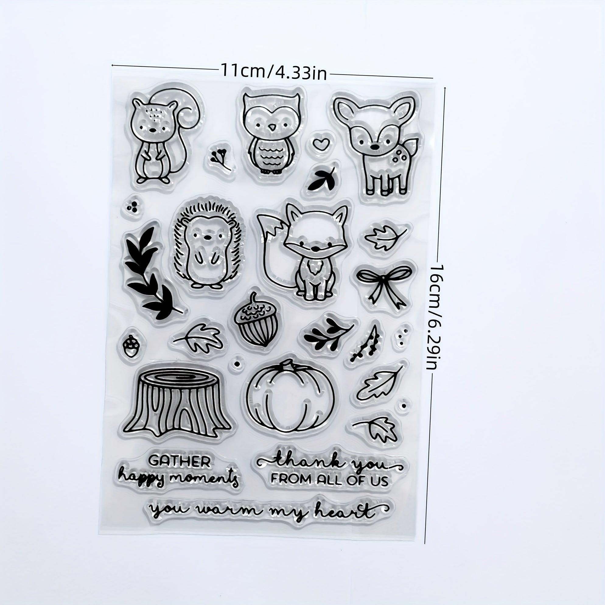 Thanksgiving Owl Squirrel Pumpkin Decorative Clip Transparent Seal