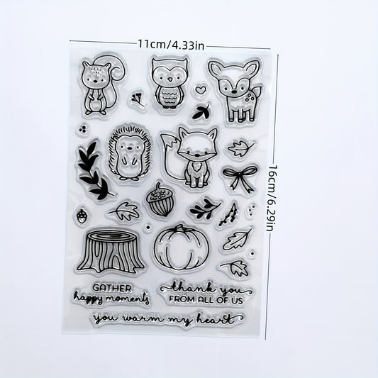 Thanksgiving Owl Squirrel Pumpkin Decorative Clip Transparent Seal