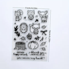 Thanksgiving Owl Squirrel Pumpkin Decorative Clip Transparent Seal