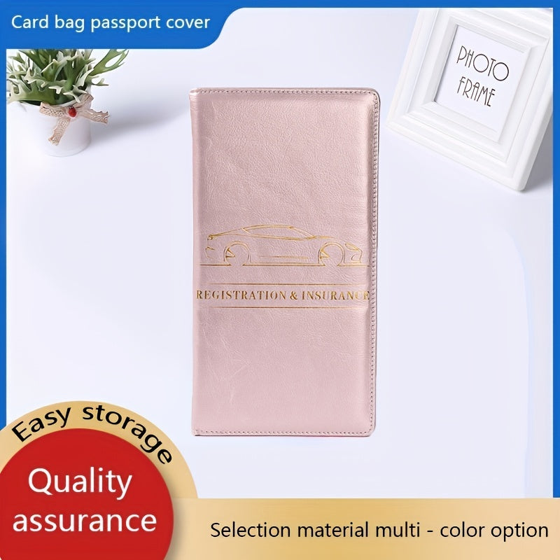 PU Leather Car Insurance Document Holder