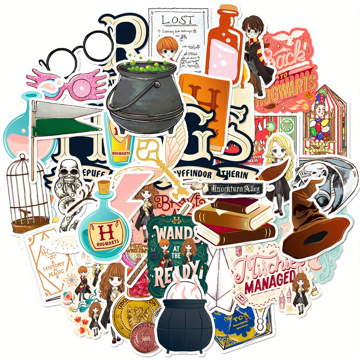 50pcs Cartoon Stickers for Water Bottles Laptops Hydroflasks