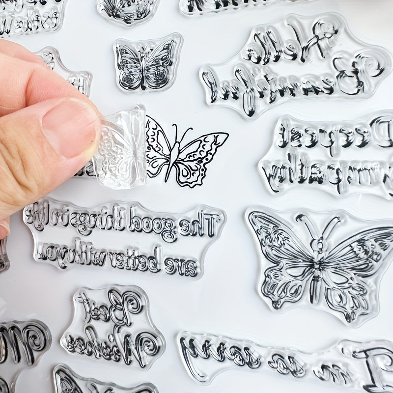 Butterfly Small Talk Silicone Stamp for Card Making DIY Log