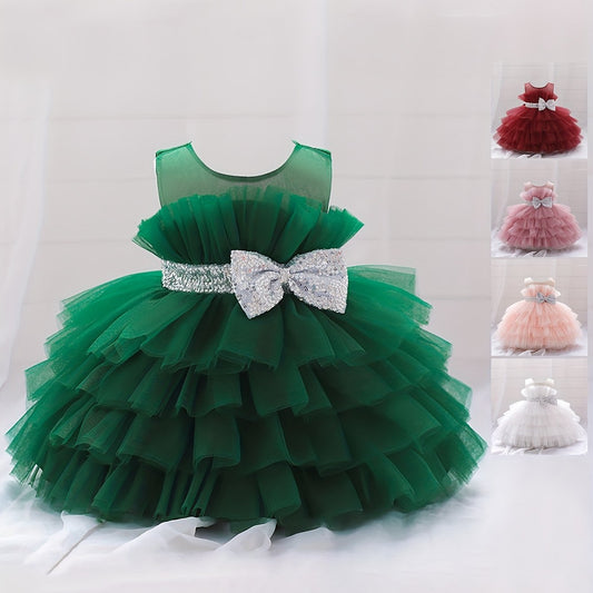 Toddler Girls Birthday Princess Dress Mesh Sleeveless Tutu Dress