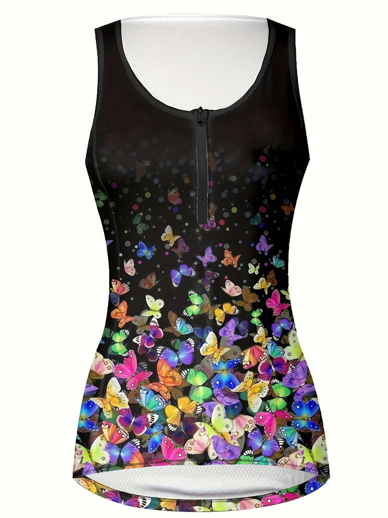  Sports Dress Women's Plus Butterfly Print Half Zip Breathable Tennis G