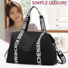 Lightweight Shoulder Sports Bag Letter Pattern Carry On Duffle Bag