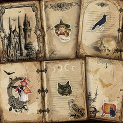 50pcs Vintage Halloween Witch Theme Scrapbook Stickers