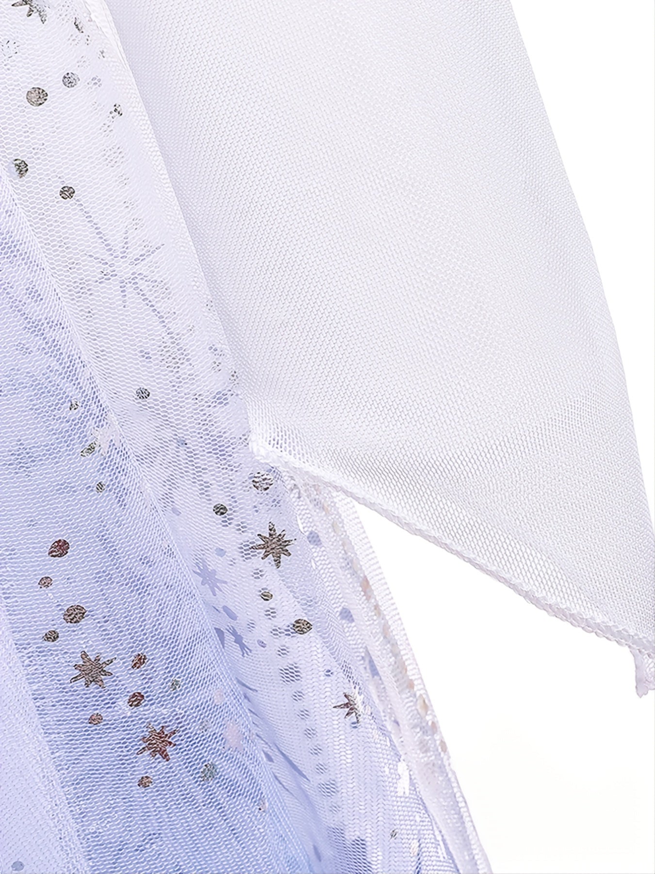 Girls Mesh Princess Dress Snowflake Print Cosplay Performance Party Costume