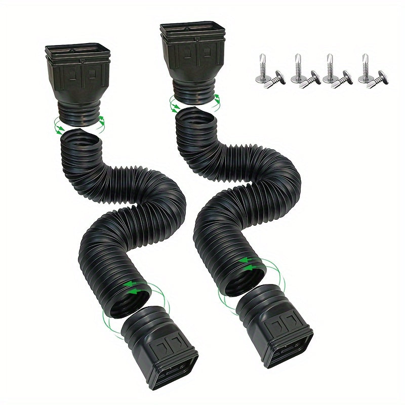 2pcs Flexible Downspout Extensions 53" with Screws