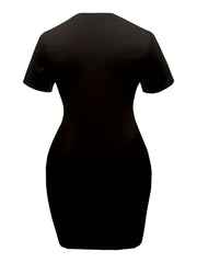 Women's Plus Letter 23 Print Casual Dress