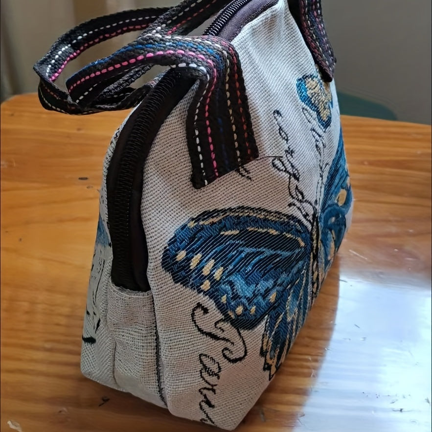 Embroidered Satchel Bag Zipper Shell Bag All Match Handbag