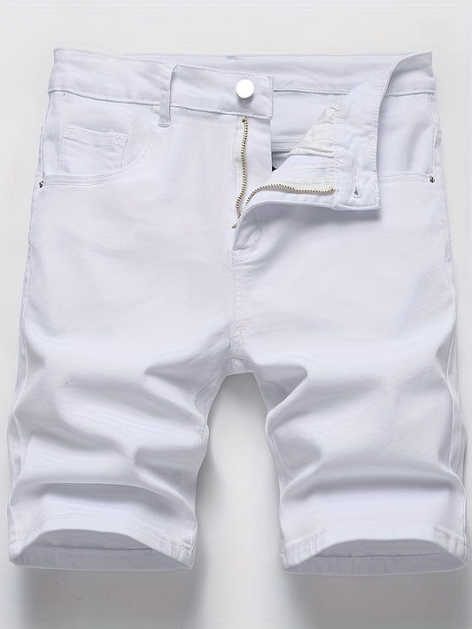 Men's Stretch Denim Shorts Street Style Classic Mid