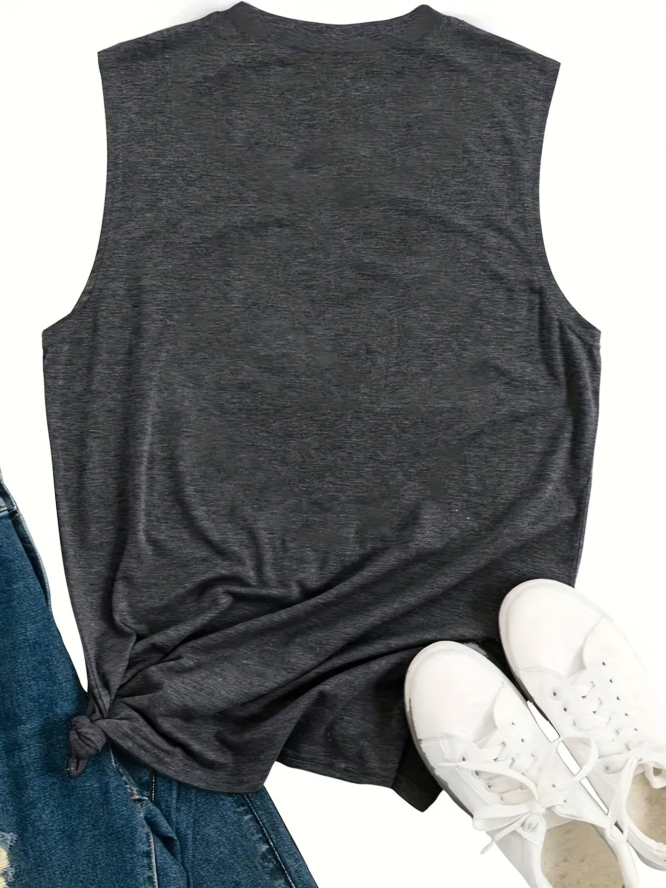 Letter Print Tank Top Summer Sleeveless Top Women's Clothing